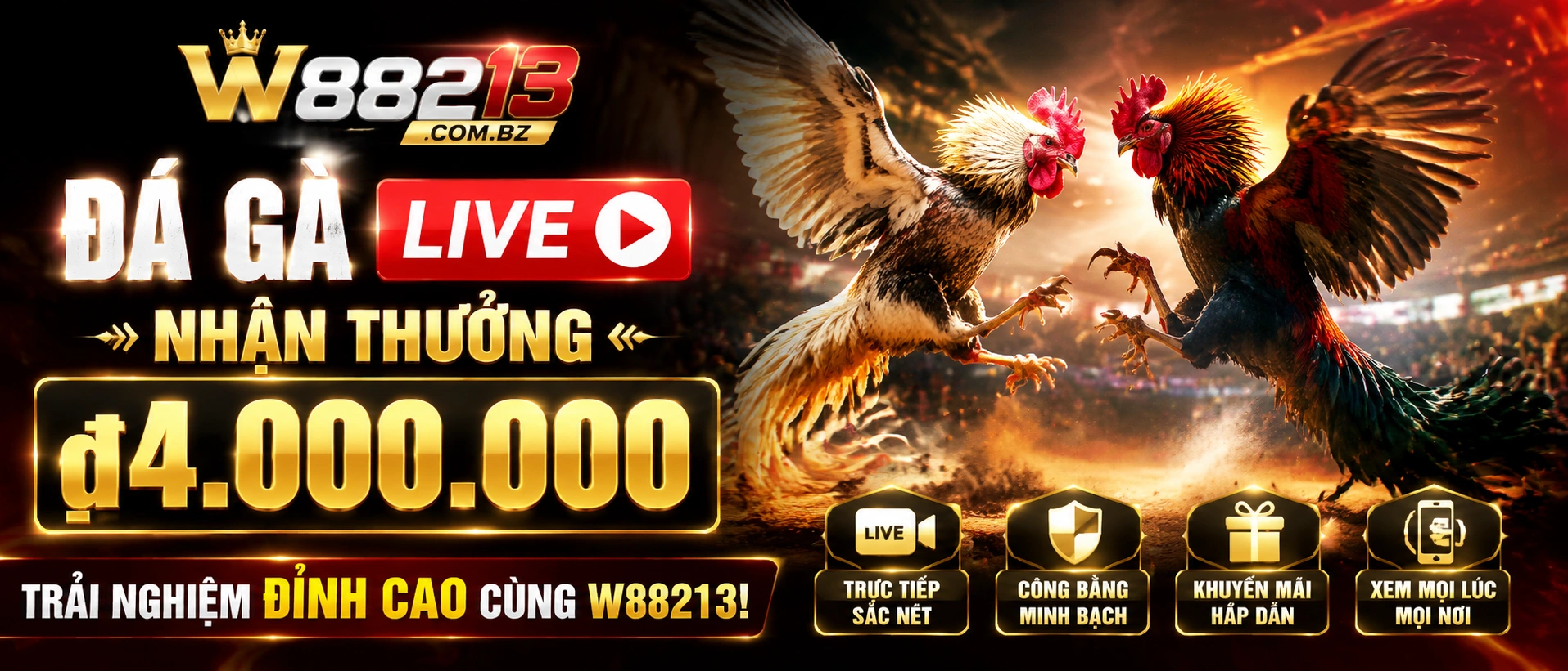 Đá Gà trực tiếp với bố cục mobile